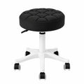 Höhenverstellbarer Drehhocker mit Rollen für Büro, SPA und Salon – Ergonomischer PU-Leder Schemel