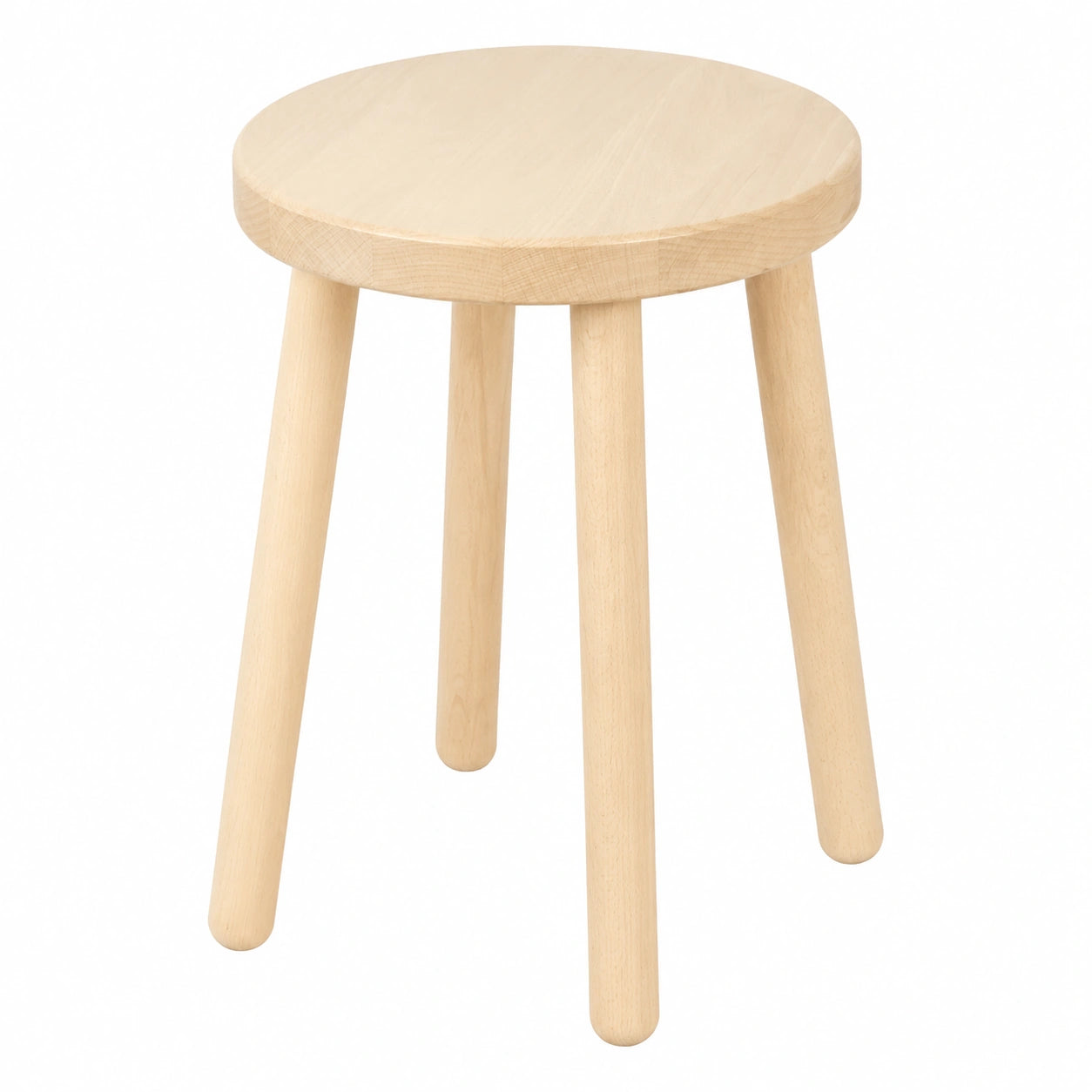 Runder Holzhocker, 46 cm Höhe, Ø 32 cm, Sitzhocker aus massivem Buchenholz