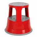 Stabiler Rollhocker aus Stahl bis 150 kg, ideal für Büro und Gewerbe, Rot