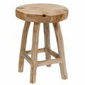 Hochwertiger Teakholz-Hocker 42 cm - Robuster Blumen- und Sitzhocker