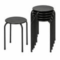 Harbour Housewares Metallhocker Stapelbar - Mattschwarz - Set aus 6 für Küche, Büro und Wohnzimmer
