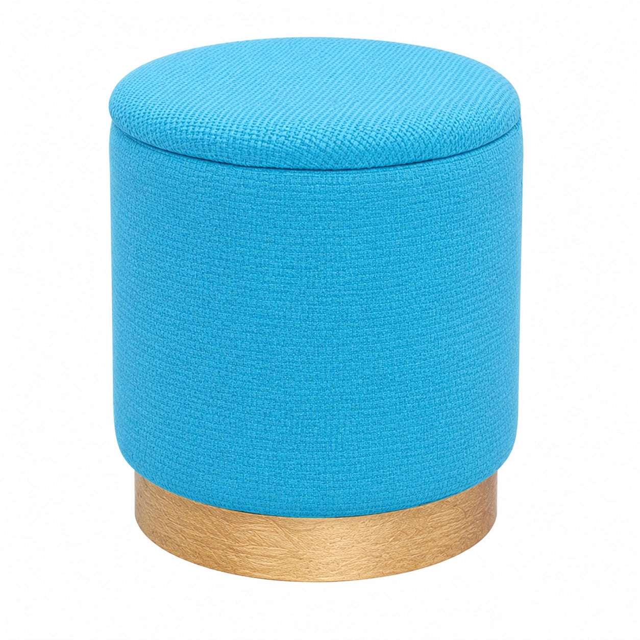 Eleganter Samt-Fußhocker mit Stauraum, ideal für Wohn- und Schlafzimmer, Blau, 40 x 43 cm