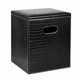 Runder Polsterhocker mit Stauraum für Schlafzimmer & Wohnzimmer, 29x33 cm, Fußbank in Leinenoptik
